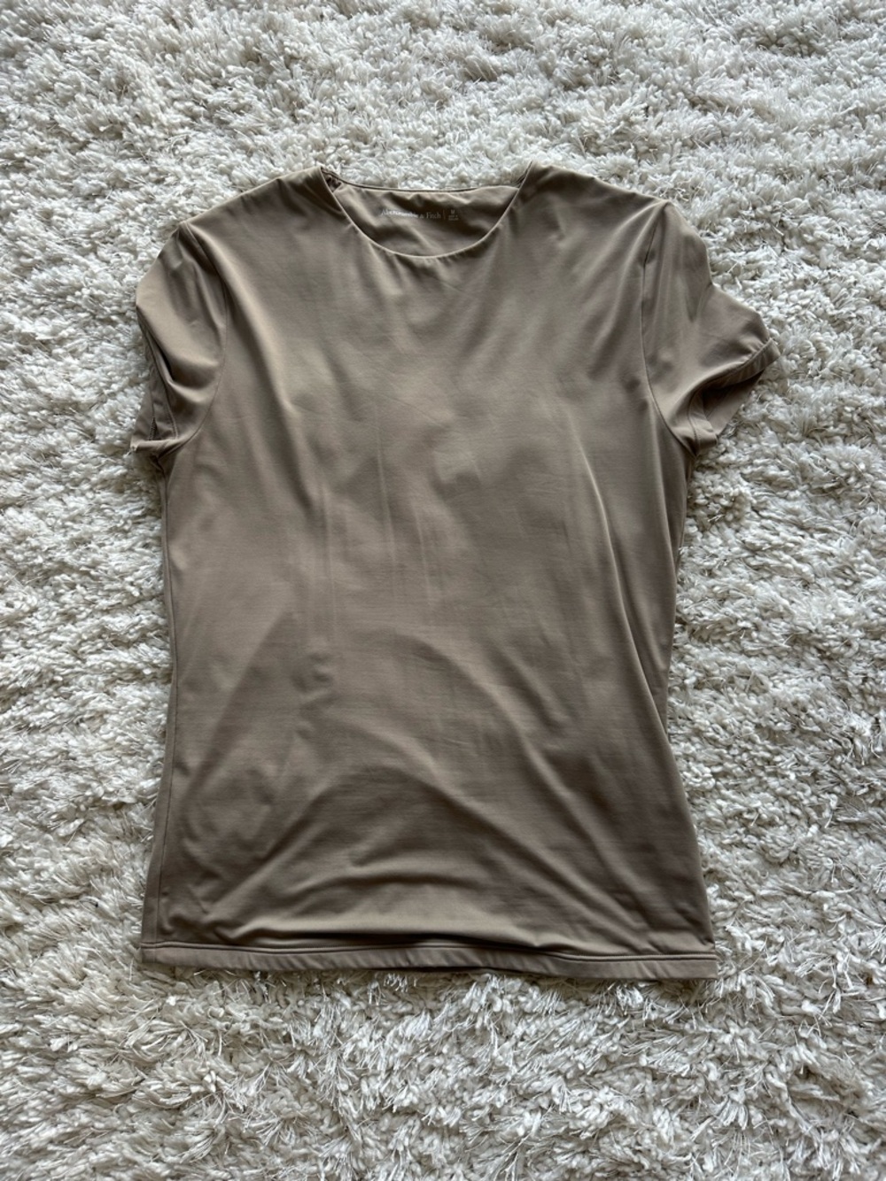 Abercrombie & Fitch Short Sleeve Crew Tee in Taupe